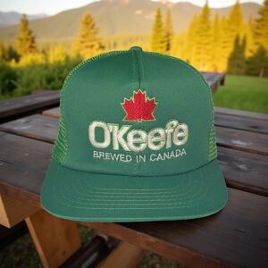 Vtg O'Keefe Brewed In Canada Snapback Trucker Hat